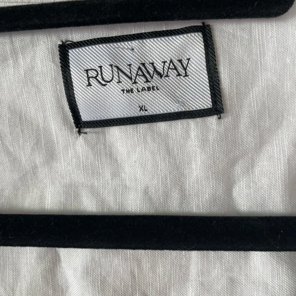 Runaway The Label Harry White Melon Linen Scalloped Co-ord Shorts Set XL